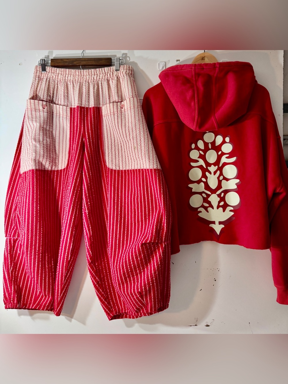 FREE PEOPLE ROOM SERVICE PANTS AND CROPPED FINAL CALL HOODIE! MSRP 225,00